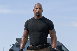 Dwayne 'The Rock' Johnson on the set of the last instalment of The Fast and The Furious. Photo / Supplied