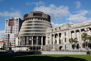 Bowen House, the Beehive and Parliament. Photo / Mark Mitchell
