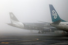 Heavy fog in July grounded many flights in and out of Auckland. Photo / Sarah Ivey Heavy fog in July grounded many flights in and out of Auckland. Photo / Sarah Ivey