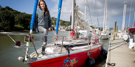 'I really like boats,' says Laura Dekker, at Whangarei's Basin Marina. 'If you want to go somewhere you just take your house with you.' Photo / Sarah Ivey
