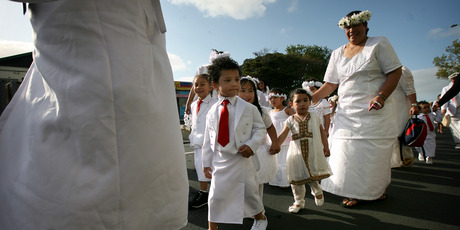 Natalie Slade's picture of Avondale Union Parish celebrating White Sunday, or Children's Day, is in the New Zealand Geographic competition. Photo / Natalie Slade
