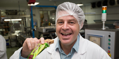 Cookie Time's Lincoln Booth has a taste of success with a new patent protecting its One Square Meal Brand. Photo / Martin Hunter