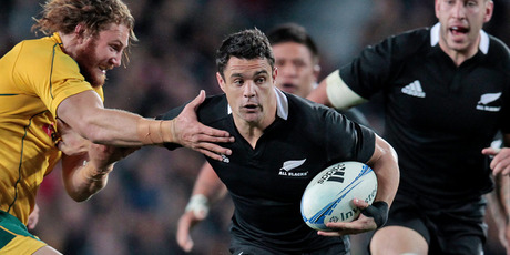 Dan Carter in action against the Wallabies at Eden Park. Photo / Richard Robinson