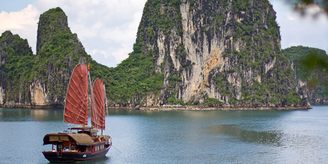 To experience the ethereal beauty of Halong Bay in Vietnam, a Chinese-style junk cruise is hard to beat. Photo / Creative Commons image by Flickr user David Conger