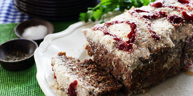 Tomato sauce-topped meatloaf is perfect for sandwiches. Photo / Doug Sherring