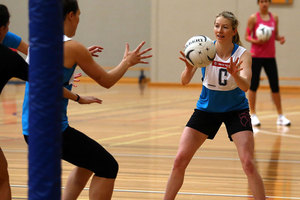 Camilla Lees passes during a Silver Ferns netball training session at Unitec. Photo / Getty Images.