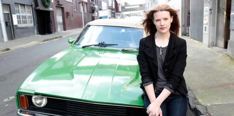Charlotte Rust finds driving her '78 Falcon a meditative experience. Photo / Michael Craig