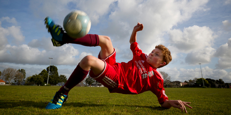 Ten-year-old Samuel Turner-O'Keeffe dreams of playing for the All Whites one day. Photo / Greg Bowker