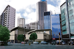 Artist's impression of how the new substation will look once it is finished. This is the view from Fanshawe St, looking up towards Hobson St in Auckland CBD. Photo / Vector