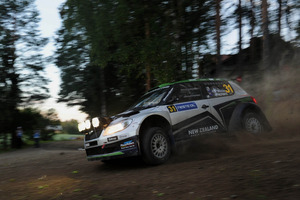 Hayden Paddon and John Kennard recorded a DNF at Finland's Neste Oil Rally. Photo / Honza Fronek