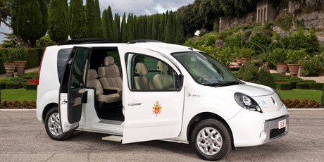Pope Benedict XVI now has two new electric vehicles custom-made to meet his mobility needs, donated by French carmaker Renault.