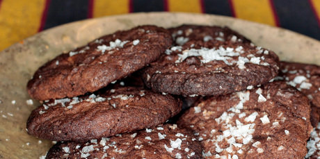 Chocolate biscuits with a salty twist. Photo / Michael Craig