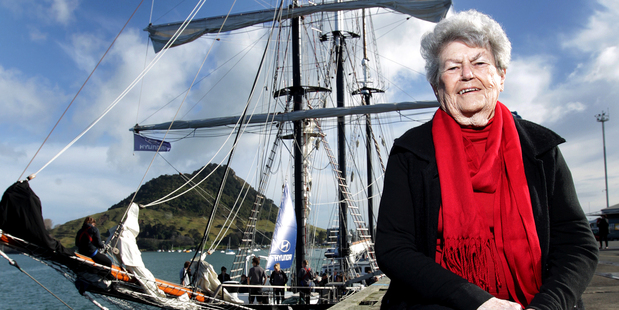 Sailing on the Spirit of NZ gave Margaret Mackay, 89, an idea of what her great-grandfather's arrival in this country must have been like. Photo / Alan Gibson