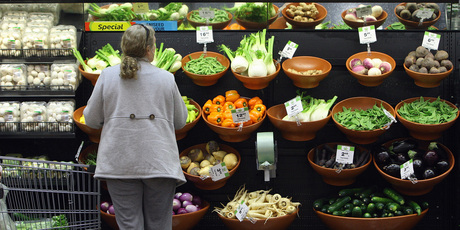Fruit and vegetable prices rose 1.5 per cent last month. Photo / Bloomberg