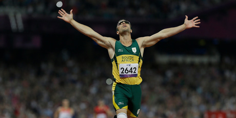 South Africa's Oscar Pistorius wins gold in the men's 400-meter T44 final at the 2012 Paralympics. Photo / Kirsty Wigglesworth