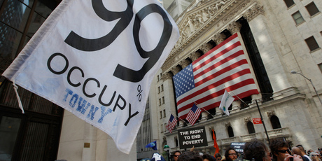 Occupy Wall Street protesters outside the New York Stock Exchange. Photo / AP