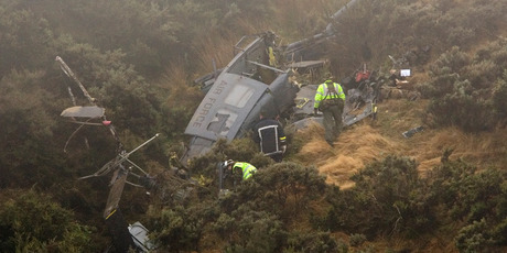 One of three air force Iroquois flying together crashed into a hillside after the flight crews tried to change course in bad weather. Photo / Mark Mitchell