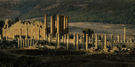 Columns from the ancient Roman city of Jerash, which is amazingly well preserved. Photo / Alan Gibson