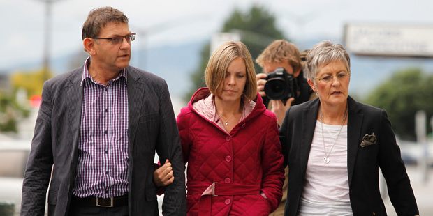 The grieving family of murdered Scott Guy. Photo / Mark Mitchell
