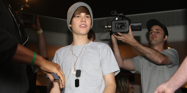 Justin Bieber, pictured during a visit to Auckland two years ago, told Jonathan Ross he had been approached to play the role of Christian Grey in the up-coming 'Fifty Shades of Grey' movie. Photo / Natalie Slade