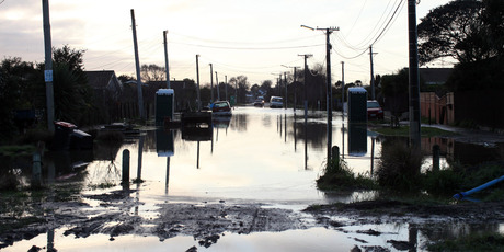 A tranquil scene in Bexley, following the Christchurch earthquake. Photo / NZPA