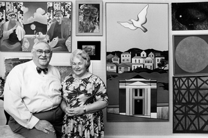 Wellington art collectors Les and Milly Paris in their home.