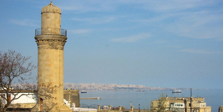 The Caspian Sea, as viewed from Baku in Azerbaijan. Photo / David Chamberlain