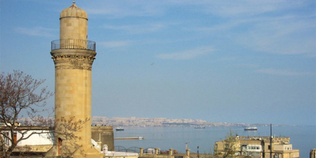 The Caspian Sea, as viewed from Baku in Azerbaijan. Photo / David Chamberlain