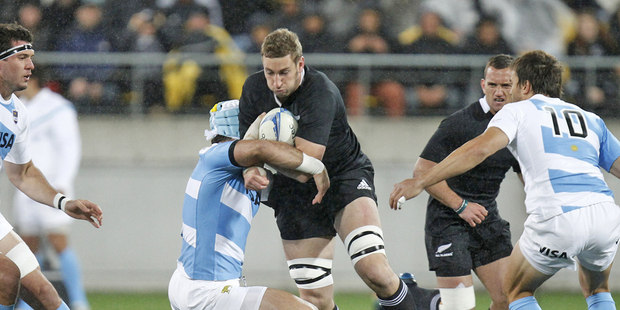 Luke Romano led the way for the All Blacks along with skipper Richie McCaw. Photo / Mark Mitchell
