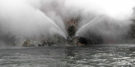 The new geyser on Lake Rotomahana. Photo / The Daily Post
