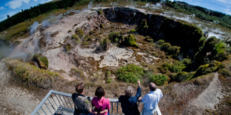 The steaming Karapiti craters, part of Taupo's Wairakei geothermal field. Photo / Supplied