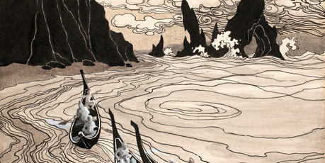 A Fairburn drawing produced for The Lord of the Rings. Photo / Otago Daily Times