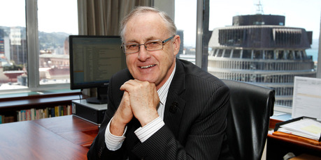 Retiring Reserve Bank Governor Alan Bollard in their Wellington office. Photo / Mark Mitchell