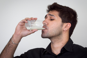 Kailash Sharma, like six others, preferred the milk with added permeate. Photo / Natalie Slade