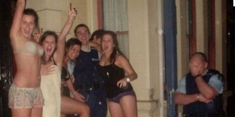 Police in Dunedin pictured 'harassing' students.