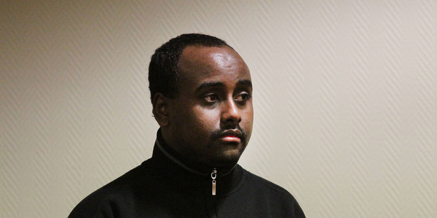 Zakariye Mohamed Hussein appearing for sentence in the Christchurch District Court today. Photo / Geoff Sloan