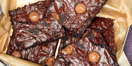 Malt brownies. Photo / Michael Craig