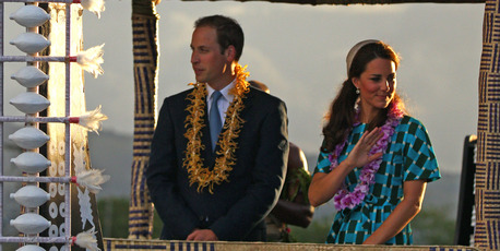 Prince William, with his wife, Kate arrive in the Solomon Islands. Photo / AP