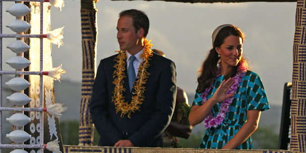 Prince William, with his wife, Kate arrive in the Solomon Islands. Photo / AP