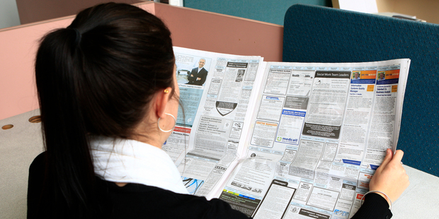 Newspaper jobs ads are losing their market share to internet listings. Photo / Martin Sykes