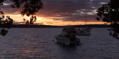 A setting sun ends a perfect day in Russell. Photo / Glenn Jeffrey