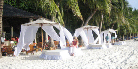 A bar by the beach at Club Med in the Maldives. Photo / Supplied