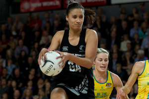 Shooter Maria Tutaia has been ruled out of the Silver Ferns match against Australia tomorrow night with a knee injury and has been replaced in the squad by Anna Thompson. Photo / Getty Images.