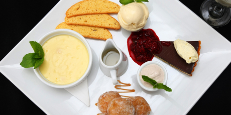The Landing’s dessert platter with lemon posset. Photo /Chris Gorman