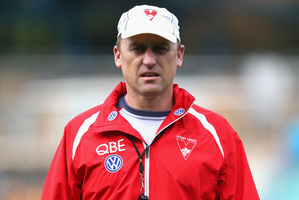 John Longmire was this week named coach of the year by the AFL Coaches Association. Photo / Getty