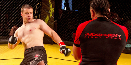 John Harvey, left, won his bout after it was originally awarded to Lyle Kerekere. Photo / Brett Phibbs