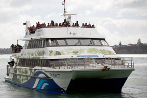 Pupils from Nga Iwi School enjoy a Ports of Auckland tour to learn about the Waitemata Harbour. Photo / Greg Bowker