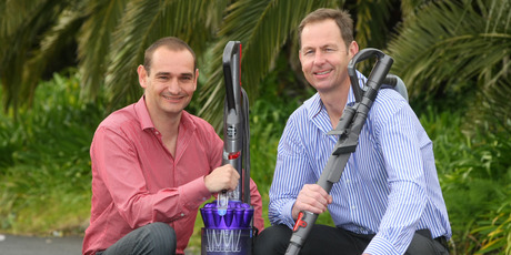 Mark Robinson (left) and Brett Avery were only in their mid-20s when they won the Dyson deal. Photo / Chris Gorman