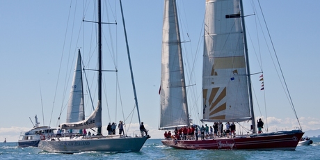 Steinlager II and Lion New Zealand, two of NZ's most famous yachts. The marine industry says it's under threat from a high NZ dollar. Photo / Cathy Vercoe
