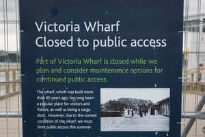 The wharf next to the ferry terminal is closed. Picture / Steven McNicholl